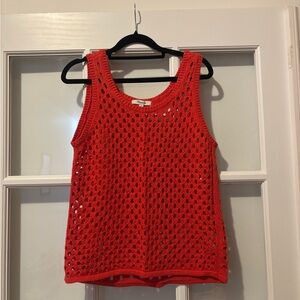 Madewell Vibrant Red Crochet Tank Top